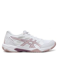 Buty halowe Asics. Białe buty sportowe lifestyle ASICS, bez wzorów, bez zapięcia. Za 339.99 zł.