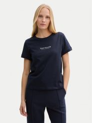 Tom Tailor T-Shirt 1045543 Granatowy Regular Fit. Niebieskie t-shirty Tom Tailor, xs, bez wzorów, z bawełny, bez kołnierzyka, bez ramiączek. Za 79.99 zł.