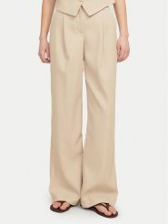 JJXX Spodnie materiałowe Ellis 12268837 Beżowy Wide Leg. Brązowe spodnie materiałowe JJXX, bez wzorów, z materiału. Za 159.99 zł.