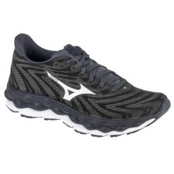 Buty do biegania damskie, Wave Sky 8. Czarne buty do biegania Mizuno, bez wzorów, z materiału, bez zapięcia, do biegania, mizuno wave. Za 659.99 zł.
