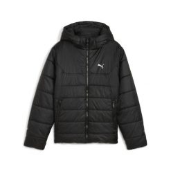 Młodzieżowa kurtka ocieplana Essentials z kapturem PUMA Black. Czarna kurtki do biegania Puma, m, bez wzorów, z kapturem, do biegania. Za 299.00 zł.