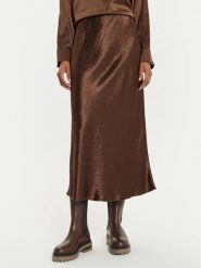Max Mara Leisure Spódnica midi Allesio 2426106018 Brązowy Regular Fit. Brązowe spódnice Max Mara Leisure, bez wzorów, z satyny, midi. Za 459.99 zł.