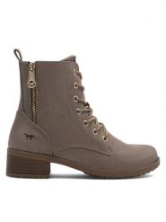 Mustang Botki 1402-502 Beżowy. Brązowe botki Mustang, bez wzorów, bez obcasa, na płaskiej podeszwie, bez zapięcia. Za 359.99 zł.