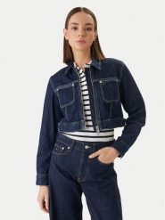 Tommy Jeans Kurtka jeansowa DW0DW22384 Granatowy Straight Fit. Niebieskie kurtki Tommy Jeans, xl, bez wzorów, z bawełny, bez kaptura. Za 529.99 zł.