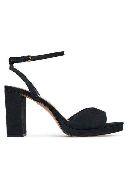 Aldo Sandały Gracious 13966706 Czarny. Czarne sandały Aldo, bez wzorów, z nubiku, bez obcasa, na słupku, bez zapięcia. Za 255.99 zł.