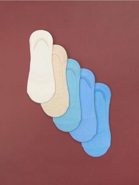 Skarpetki 5 pack - błękitny. Niebieskie skarpetki Sinsay, bez wzorów. Za 10.99 zł.