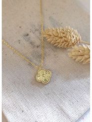 Miu Silver Pozłacany naszyjnik z zawieszką - dł. 42 cm rozmiar: onesize. Szare naszyjniki Miu Silver, z materiału, pozłacane. Za 86.99 zł.