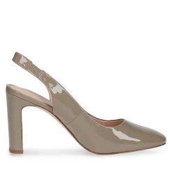 Sandały Caprice. Brązowe sandały Caprice, bez wzorów, bez obcasa, na słupku, bez zapięcia. Za 219.99 zł.