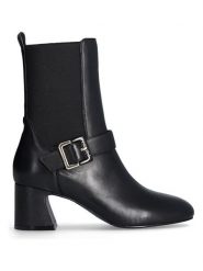 Liu Jo Skórzane botki w kolorze czarnym rozmiar: 38. Czarne botki Liu Jo, bez wzorów, z materiału, eleganckie, bez obcasa, bez zapięcia. Za 427.42 zł.