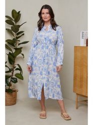 Curvy Lady Sukienka w kolorze błękitnym rozmiar: 48/50. Niebieskie sukienki Curvy Lady, na co dzień, bez wzorów, z wiskozy, klasyczne, bez kołnierzyka, bez ramiączek, maxi, proste. Za 138.87 zł.