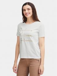 Fransa T-Shirt 20613424 Biały Regular Fit. Białe t-shirty Fransa, xs, bez wzorów, z bawełny, bez kołnierzyka, bez ramiączek. Za 59.99 zł.