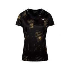 Koszulka damska VICTOR T-54102 W. Czarne t-shirty sportowe Victor, m, bez wzorów, bez ramiączek. Za 109.99 zł.