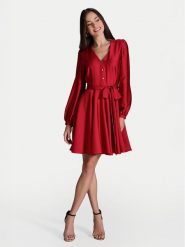 Swing Sukienka koktajlowa 5AI13900 Czerwony Regular Fit. Czerwone sukienki Swing, bez wzorów, z syntetyku, wizytowe, bez kołnierzyka, bez ramiączek. Za 419.99 zł.
