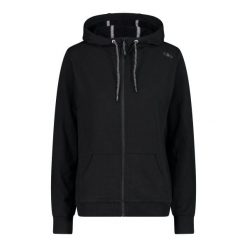 Bluza damska z kapturem CMP. Czarne bluzy CMP, m, bez wzorów, z bawełny, bez ramiączek, z kapturem. Za 282.90 zł.