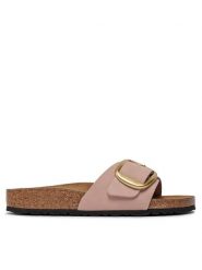 Birkenstock Klapki Madrid 1027056 Różowy. Czerwone klapki Birkenstock, bez wzorów, z nubiku, bez obcasa, bez zapięcia. Za 539.99 zł.