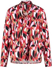 TAIFUN Bluzka w kolorze czerwono-czarno-białym rozmiar: 40. Czerwone bluzki Taifun, bez wzorów, z wiskozy, bez kołnierzyka, bez ramiączek. Za 122.38 zł.