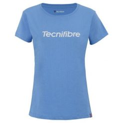 Damski bawełniany T-shirt Tecnifibre Team. Niebieskie t-shirty TECNIFIBRE, m, bez wzorów, z bawełny, sportowe, bez kołnierzyka, bez ramiączek. Za 77.99 zł.