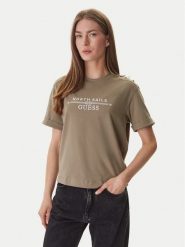 Guess T-Shirt GUESS x NORTH SAILS W6GI03 K2657 Zielony Relaxed Fit. Zielone t-shirty Guess, xs, z aplikacjami, z bawełny, bez kołnierzyka, bez ramiączek. Za 259.99 zł.