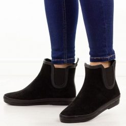 Czarne kalosze damskie Potocki 36063. Czarne botki POTOCKI, bez wzorów, z gumy, eleganckie, z okrągłym noskiem, bez obcasa, bez zapięcia. Za 89.00 zł.