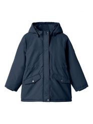 Name it Parka "Marlow" w kolorze granatowym rozmiar: 152. Niebieskie płaszcze Name it, z aplikacjami, ze skóry, bez kaptura. Za 157.35 zł.