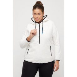 Damskie Polarowa bluza nadrukowane współrzędne zasuwane kieszenie długie rękawy. Białe bluzy bez kaptura Ulla Popken, na zimę, plus size, bez wzorów, z materiału, narciarskie. Za 294.99 zł.