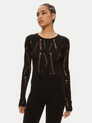 Patrizia Pepe Sweter 8K0226/K194-K103 Czarny Slim Fit. Czarne swetry Patrizia Pepe, bez wzorów, z wiskozy, bez ramiączek. Za 779.99 zł.