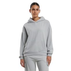 Damska bluza oversize z kapturem Urban Classics Light Terry. Szare bluzy Urban Classics, bez wzorów, bez ramiączek, z kapturem. Za 175.50 zł.
