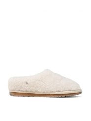 EMU Australia Kapcie Joy Teddy W12583 Biały. Białe kapcie Emu Australia, bez wzorów, ze skóry. Za 399.99 zł.