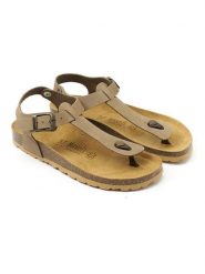 Mandel Skórzane sandały "Leon" w kolorze jasnobrązowym rozmiar: 36. Brązowe sandały Mandel, bez wzorów, z nubiku, klasyczne, z otwartym noskiem, bez obcasa, bez zapięcia. Za 130.99 zł.