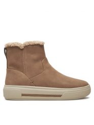 Clarks Botki Hollyhock Lane 26178840 Beżowy. Brązowe botki Clarks, bez wzorów, z nubiku, bez obcasa, na płaskiej podeszwie, bez zapięcia. Za 569.99 zł.