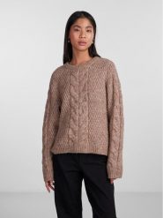Pieces Sweter 17140372 Brązowy Regular Fit. Brązowe swetry Pieces, xl, bez wzorów, z syntetyku, bez ramiączek. Za 139.99 zł.