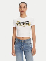 Versace Jeans Couture T-Shirt 78HAHC05 Biały Slim Fit. Białe t-shirty Versace Jeans Couture, xs, bez wzorów, z bawełny, bez kołnierzyka, bez ramiączek. Za 499.99 zł.
