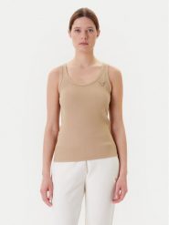 Guess Top V4YP06 K8RT2 Beżowy Regular Fit. Brązowe topy Guess, xs, z aplikacjami, z wiskozy, bez kołnierzyka, bez ramiączek. Za 159.99 zł.