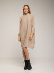 Tantra Sukienka w kolorze beżowym rozmiar: onesize. Brązowe sukienki Tantra, bez wzorów, bez kołnierzyka, bez ramiączek, midi. Za 173.99 zł.