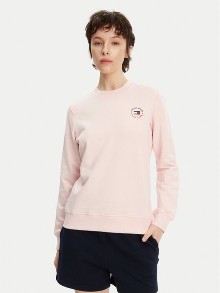 Tommy Jeans Bluza Essential DW0DW20639 Różowy Regular Fit. Czerwone bluzy Tommy Jeans, xs, bez wzorów, z bawełny, bez ramiączek, bez kaptura. Za 219.99 zł.