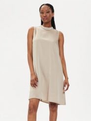 Bruuns Bazaar Sukienka koktajlowa Narin BBW3911 Beżowy Relaxed Fit. Brązowe sukienki Bruuns Bazaar, bez wzorów, z syntetyku, wizytowe, bez kołnierzyka, bez ramiączek. Za 309.99 zł.