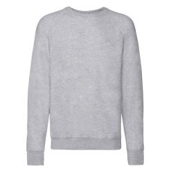 Lekka Raglanowa Bluza Unisex Dla Dorosłych. Szare bluzy bez kaptura fruit of the loom, m, bez wzorów, z bawełny, bez kaptura. Za 92.99 zł.