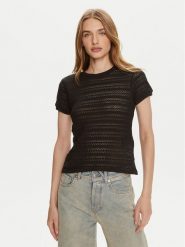 Pieces T-Shirt Agda 17148867 Czarny Loose Fit. Czarne t-shirty Pieces, m, bez wzorów, z bawełny, bez kołnierzyka, bez ramiączek. Za 49.99 zł.