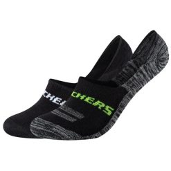 Skarpetki sportowe dla dorosłych 2PPK Mesh Ventilation Footies Socks. Czarne skarpetki sportowe Skechers, bez wzorów, z bawełny. Za 29.99 zł.