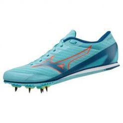 Buty do biegania damskie Mizuno X First 2. Niebieskie buty do biegania Mizuno, bez wzorów, z materiału, bez zapięcia, do biegania. Za 372.00 zł.