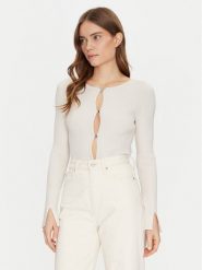 Guess Kardigan W5RR17 Z34O0 Biały Regular Fit. Białe swetry Guess, xxl, z aplikacjami, z wiskozy, bez ramiączek. Za 259.99 zł.