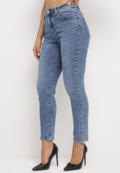 Niebieskie Jeansy Regular z Prostymi Nogawkami Ceffia. Niebieskie jeansy Born2be, uniwersalny, z aplikacjami, z jeansu, eleganckie. Za 149.99 zł.