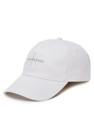 Calvin Klein Jeans Czapka z daszkiem Monologo LV04K5026G Biały. Białe czapki z daszkiem Calvin Klein Jeans, bez wzorów, z bawełny. Za 179.99 zł.