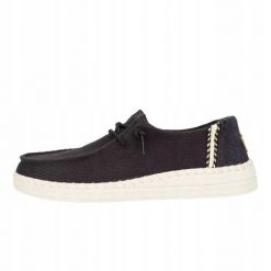 HeyDude Damskie Mokasyny Wendy Espadrille Woven. Czarne mokasyny Hey dude, bez wzorów, z materiału. Za 359.00 zł.