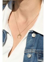 MOODE Naszyjnik "Rosa" z zawieszką - dł. 42 cm rozmiar: onesize. Żółte naszyjniki MOODE, z materiału, ze stali. Za 39.99 zł.