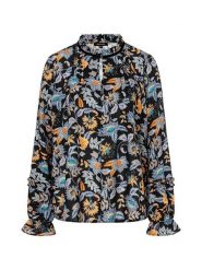 More & More Bluzka w kolorze czarnym ze wzorem rozmiar: 46. Czarne bluzki More & More, s, bez wzorów, z wiskozy, klasyczne, bez kołnierzyka, bez ramiączek. Za 99.80 zł.