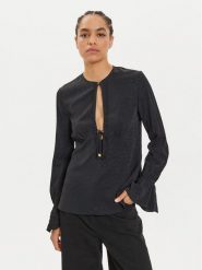 Pinko Bluzka Bambi 102003 A01P Czarny Regular Fit. Czarne bluzki Pinko, bez wzorów, z wiskozy, bez kołnierzyka, bez ramiączek. Za 1,399.00 zł.