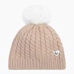 Czapka zimowa damska Rossignol Kitsi. Brązowe czapki zimowe Rossignol, bez wzorów, z materiału, eleganckie. Za 149.99 zł.