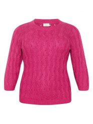 Kaffe Sweter w kolorze różowym rozmiar: XL. Różowe swetry Kaffe, xl, bez wzorów, z bawełny, bez ramiączek. Za 83.81 zł.