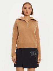 Liu Jo Golf WF4435 MS009 Brązowy Regular Fit. Brązowe swetry Liu Jo, xs, bez wzorów, z wełny, bez ramiączek. Za 349.99 zł.